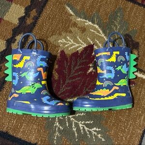 George Blue Dinosaur Kids Rain Boots